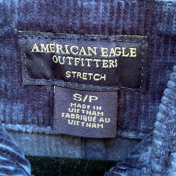 AMERICAN EAGLE OUTFITTERS Blue Corduroy Elbow Patch Shacket Blazer Size S - Picture 2 of 10